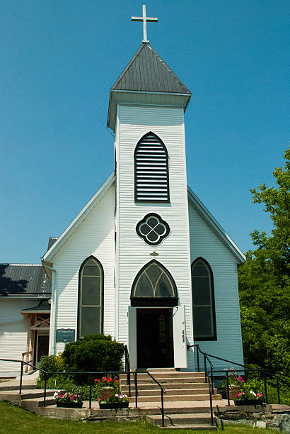 istock Front view Historic Chapel Rockport Ontario Canada 183945807