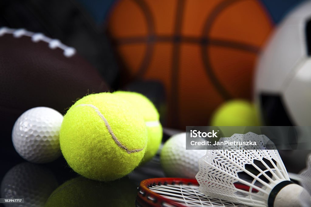 Cztery Sports, wiele piłki i materiały - Zbiór zdjęć royalty-free (Badminton - sport)