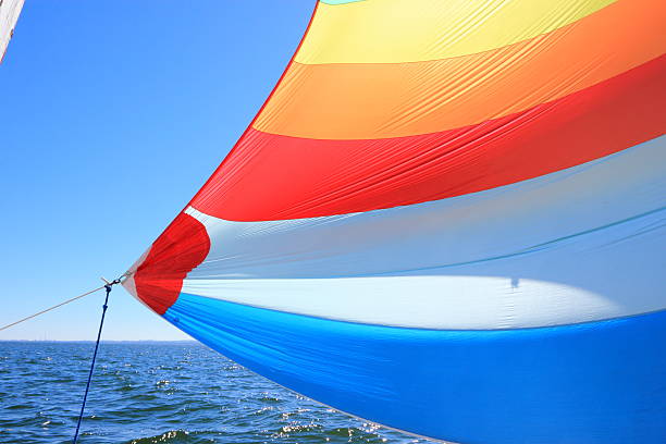 istock The wind has filled colorful spinnaker sail 183951377