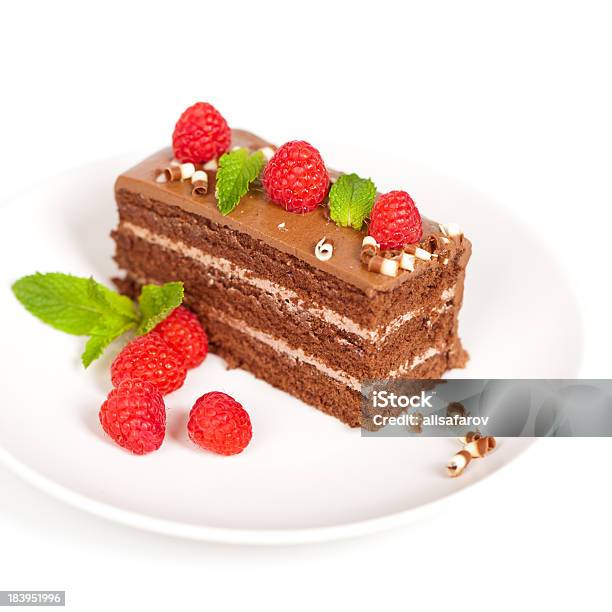 Fresh Chocolate Cake Stock Photo - Download Image Now - Baked, Baked Pastry Item, Berry Fruit