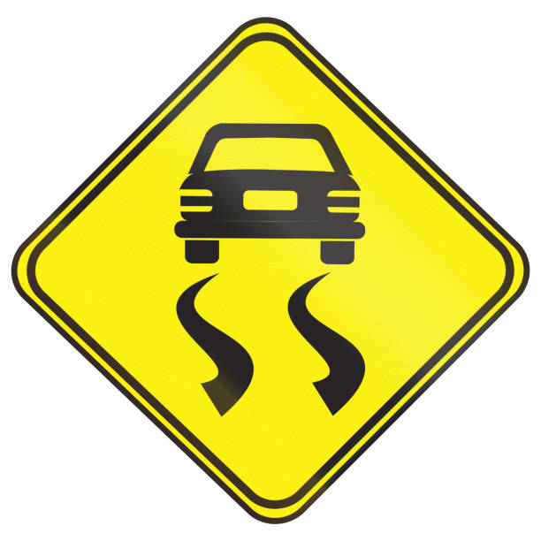 istock Road sign used in Uruguay - Slip Danger 1839521699