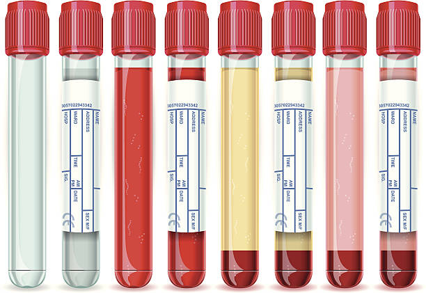 赤色キャップ、6 つの管球使用可能 - collection tubes点のイラスト素材／クリップアート素材／マンガ素材／アイコン素材