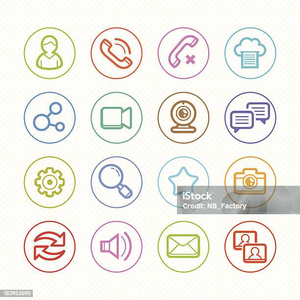 Socialmediaicons Set Farben2 Vektorillustration Stock Vektor Art und mehr Bilder von Aktienschein