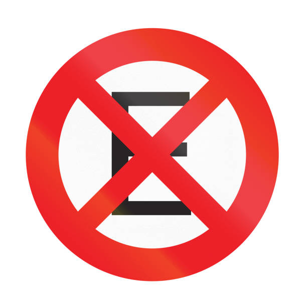 istock Road sign used in Uruguay - Stopping Restriction 1839530781