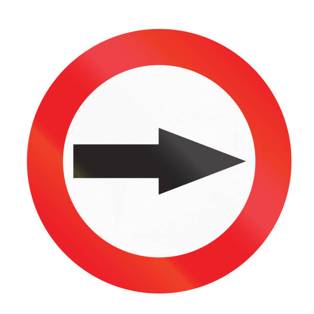 istock Road sign used in Uruguay - Turn Right 1839534458
