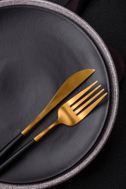 istock Empty round ceramic plate as an item of kitchen utensils 1839535017