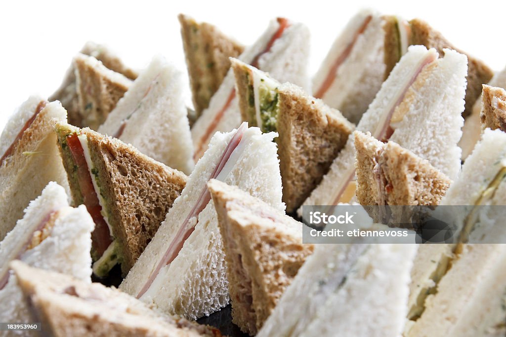 Cut platter of mixed  sandwich triangles Sandwich Stock Photo