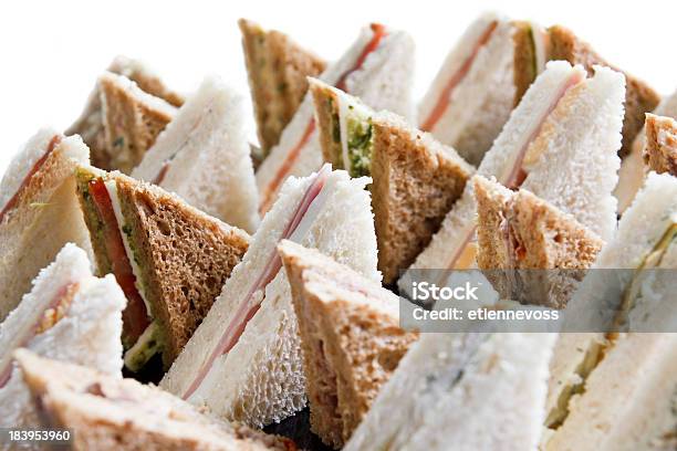 Cut Platter Of Mixed Sandwich Triangles Stock Photo - Download Image Now - Sandwich, Tray, Buffet