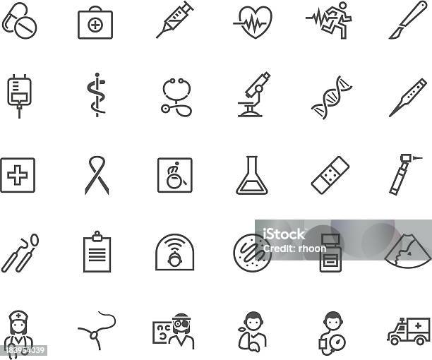 Здравоохранение И Медицина Иконки — стоковая векторная графика и другие изображения на тему Шприц - Шприц, Аптечка первой помощи, Бинт