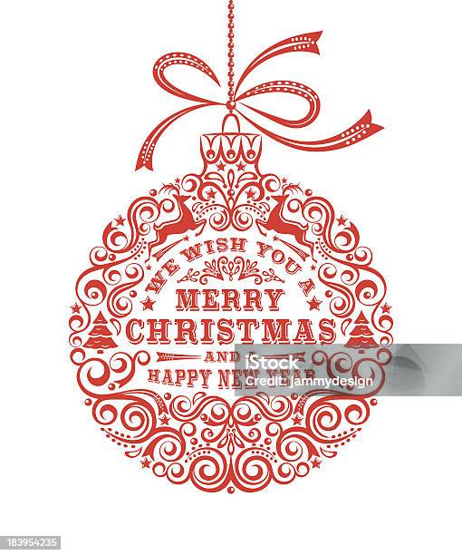 Merry Christmas Ornament Stock Vektor Art und mehr Bilder von Christbaumkugel - Christbaumkugel, Weihnachtsdekoration, Weihnachtskarte