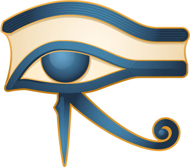 이 아이 호루스 이집트 deity - egyptian culture hieroglyphics human eye symbol stock illustrations