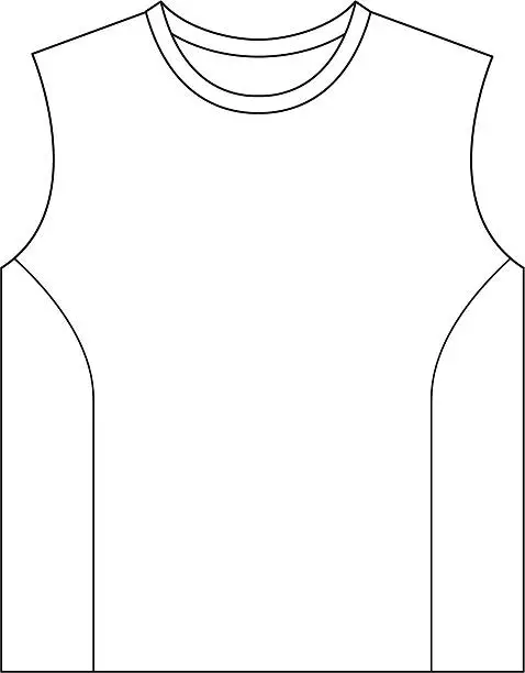 Vector illustration of Kids Sleeveless Vest Template