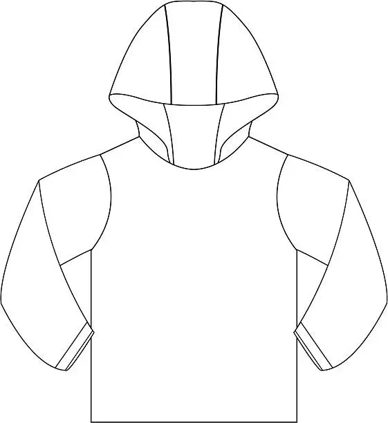 Vector illustration of Kids Hooded Top Template