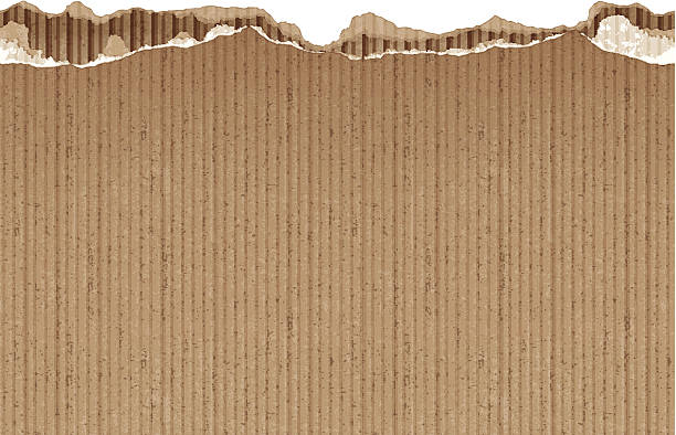 бесшовные разорванный картона баннеры - corrugated cardboard cardboard backgrounds material stock illustrations