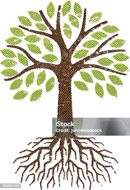 Półton Tree - Stockowe grafiki wektorowe i więcej obrazów Drzewo - Drzewo, Druk, Gałąź - część rośliny