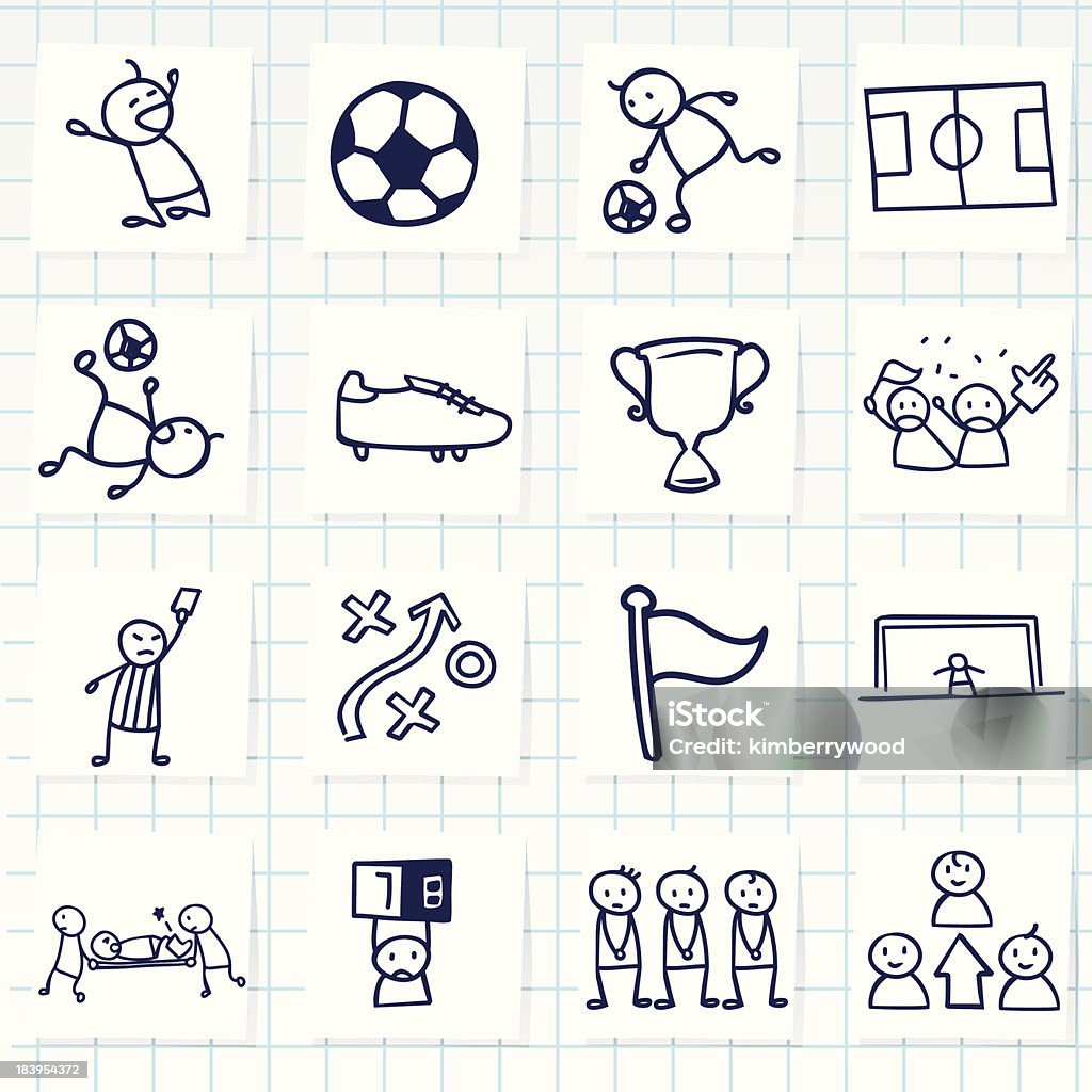 Grid of icons related to sports Vector File of Soccer Icon Doodle stock vector