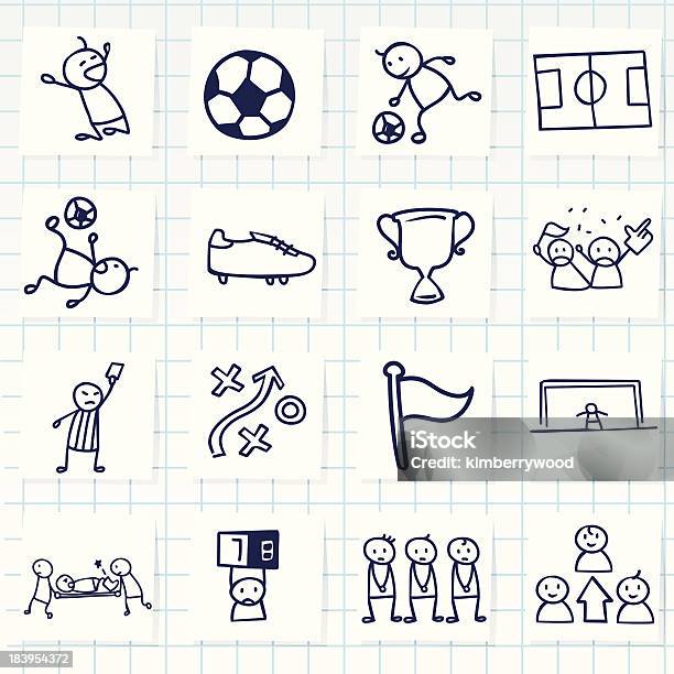 Grid Of Icons Related To Sports Stock Illustration - Download Image Now - Doodle, Soccer Shoe, Change