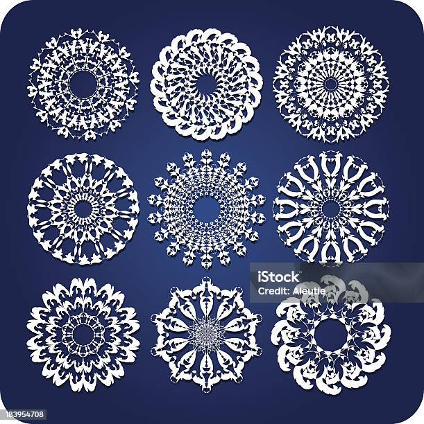 Doily Texture Snowflake Doily Or Snowflake Design Vector Set Stock Illustration - Download ...