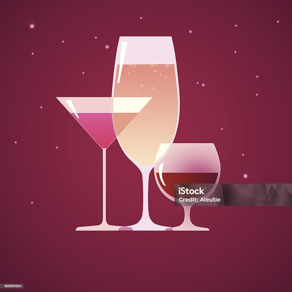 Cocktail, le brandy et le vin - clipart vectoriel de Alcool libre de droits