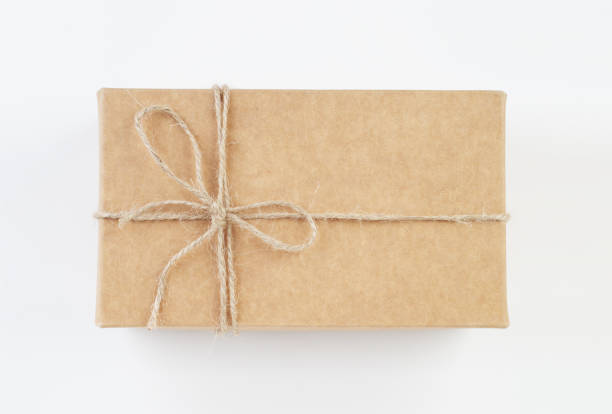 istock Kraft gift box is on a white background 1839550793