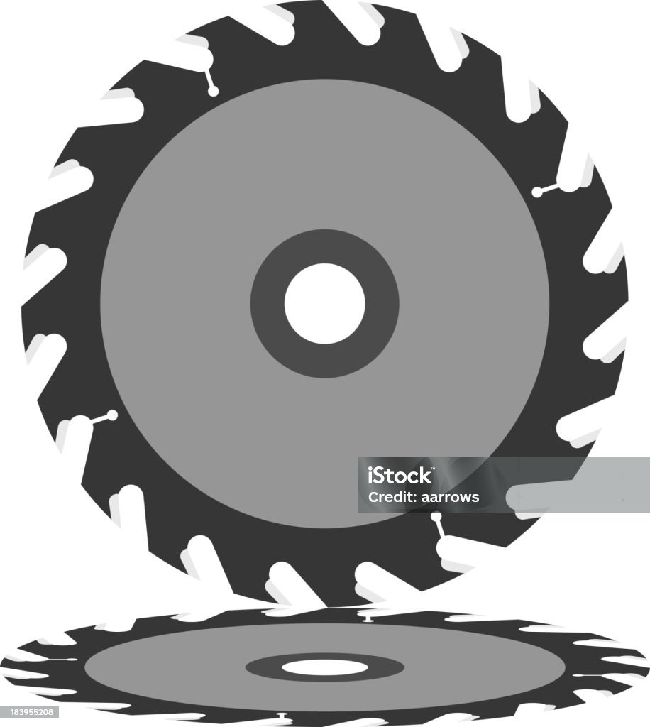 Animated blade and it's shadow on white background Circular saw blade on a white background. Vector illustration.. Black Color stock vector