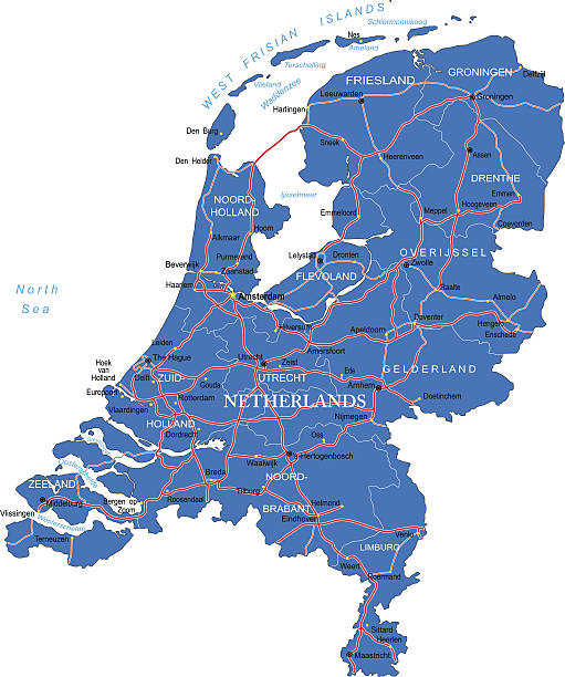 stockillustraties, clipart, cartoons en iconen met holland map - groningen