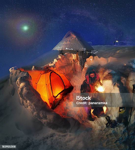 High Altitude Camp Auf Dem Berg Goverla Stockfoto und mehr Bilder von Abenddämmerung - Abenddämmerung, Abenteuer, Aktivitäten und Sport