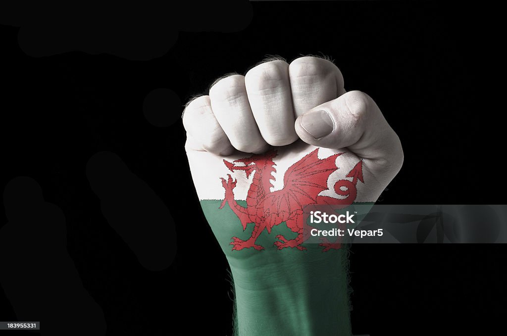 Punho pintado nas cores da Bandeira do País de Gales - Royalty-free Bandeira Foto de stock