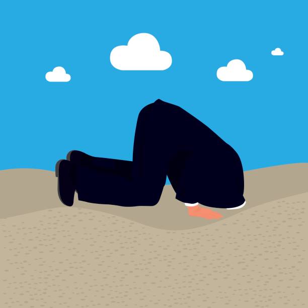 Head in the Sand Head in the Sand burying stock illustrations