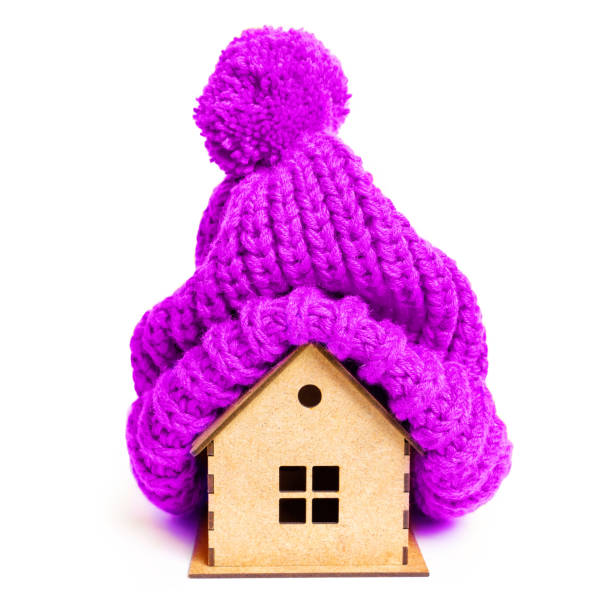 istock Winter-Ready Toy House with Knitted Hat 1839580264