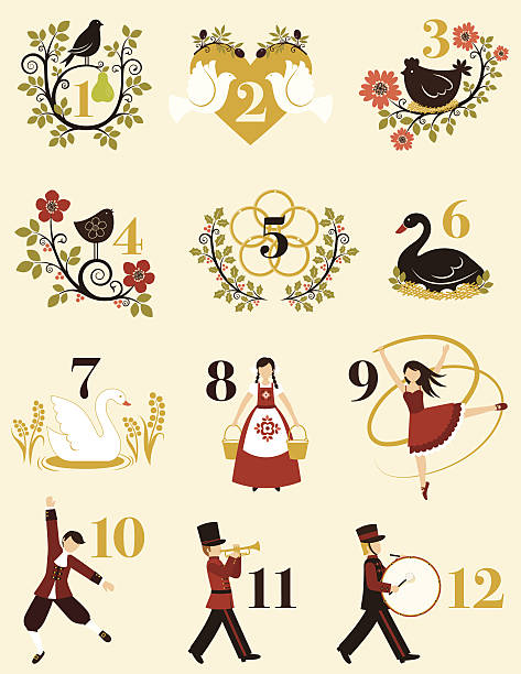 the twelve days of christmas-englische redewendung - first day of christmas stock-grafiken, -clipart, -cartoons und -symbole