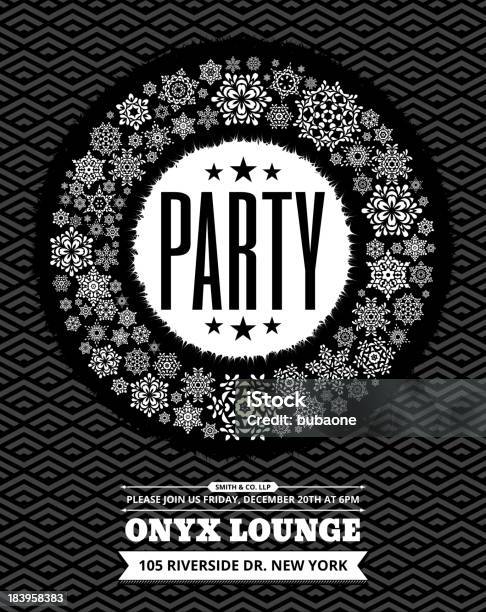 Holiday Party Celebration Invitation Card Stock Illustration - Download Image Now - 2013, Banquet, Black Color