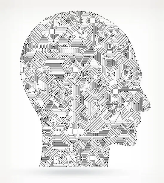 Vector illustration of Circuit Board Human Head