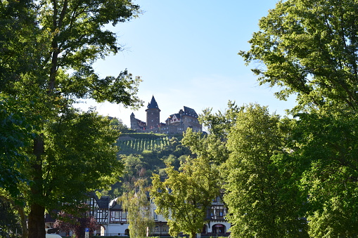 Bacharach, Germany - 09/05/2023: castle Stahleck above old town