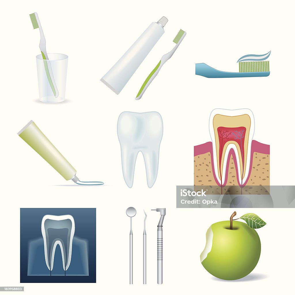 set di icone dentale - arte vettoriale royalty-free di Ambulatorio dentistico