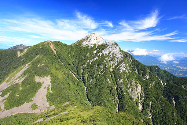 Japan Alps Mt. Kaikomagatake Japan Alps Mt. Kaikomagatake in summer, Yamanashi, Japan akaishi mountains stock pictures, royalty-free photos & images