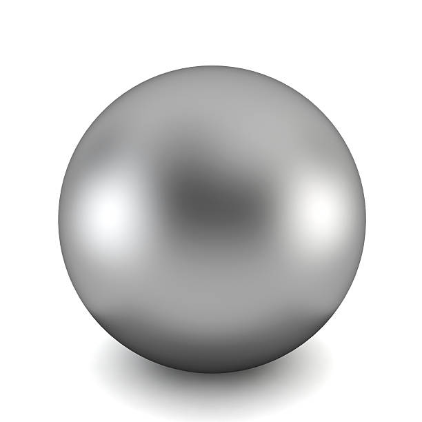 istock A perfect chrome ball with a shadow on a white background 183960464