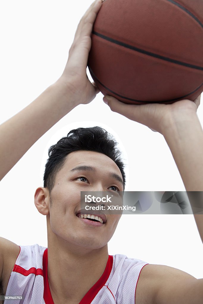 Giocatore di basket, allineando suo scatto - Foto stock royalty-free di Basket