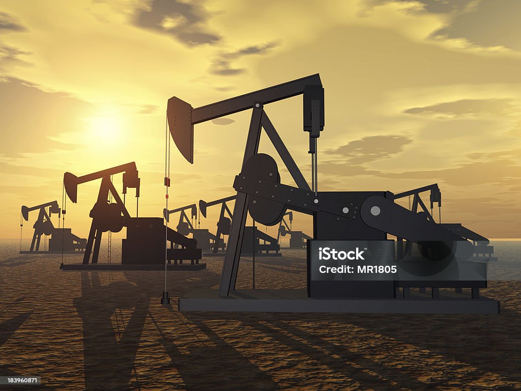 Pompe dell'olio - Foto stock royalty-free di Benzina