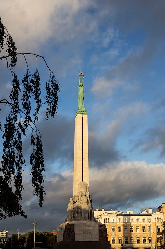 Famous massive sculpture for the freedom of Latvia in Riga