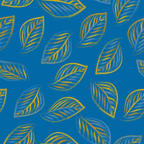 Vector illustration of Fashion colored leaves seamless pattern