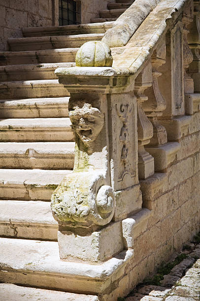 castello ducale.  ceglie messapica. puglia.  italia. - doges palace palazzo ducale staircase steps foto e immagini stock