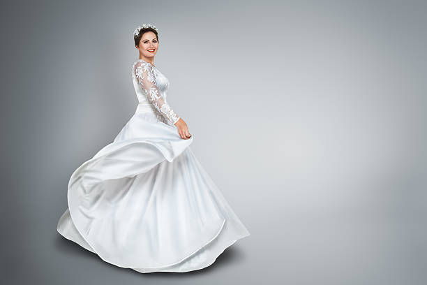 istock Bride in beautiful wedding dress 183964440