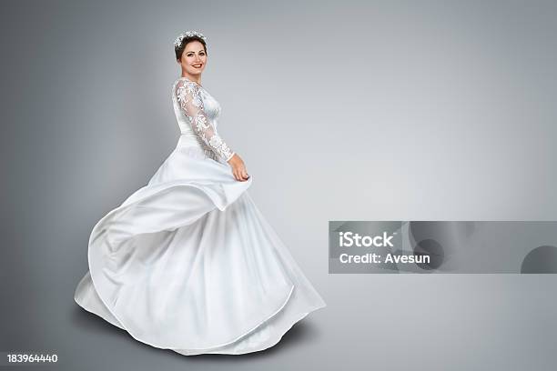 Bride In Beautiful Wedding Dress Stock Photo - Download Image Now - 30-39 Years, Adult, Adults Only