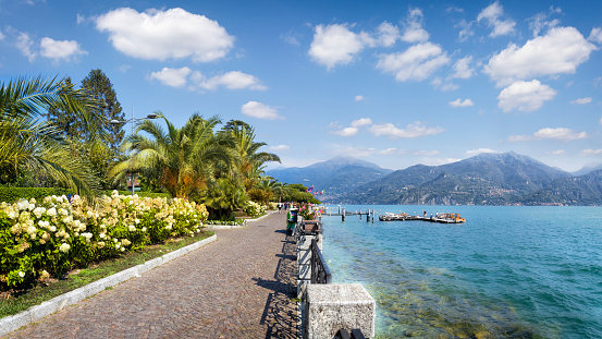 Holidays in Italy - scenic view of Lake Como and the promenade in Menaggio