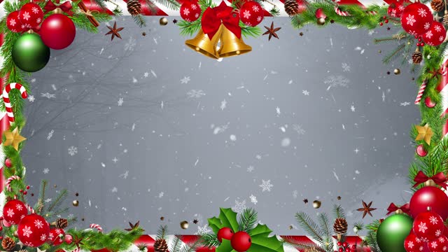 Merry Christmas Frame Snow Background