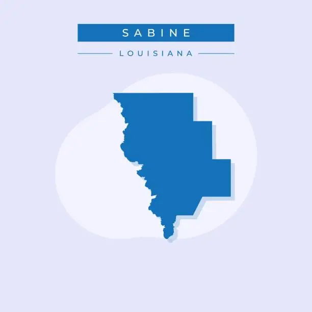 Vector illustration of Vector illustration vector of Sabine map Louisiana