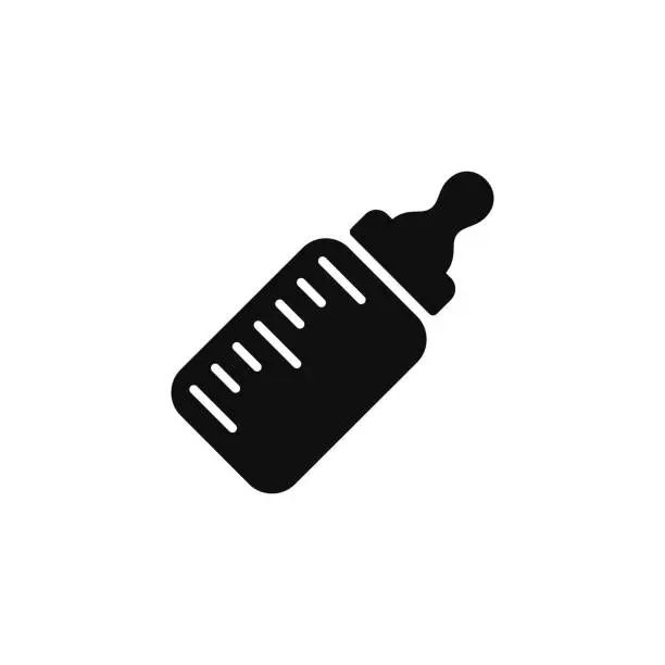 Vector illustration of Baby milk bottle icon isolated on white background