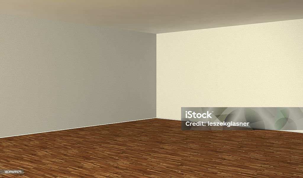 3 d leeren Innenraum mit Holz Parkett - Lizenzfrei Architektur Stock-Foto