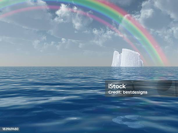 Iceberg Z Rainbow Scena - zdjęcia stockowe i więcej obrazów Antarktyda - Antarktyda, Arktyka, Bez ludzi